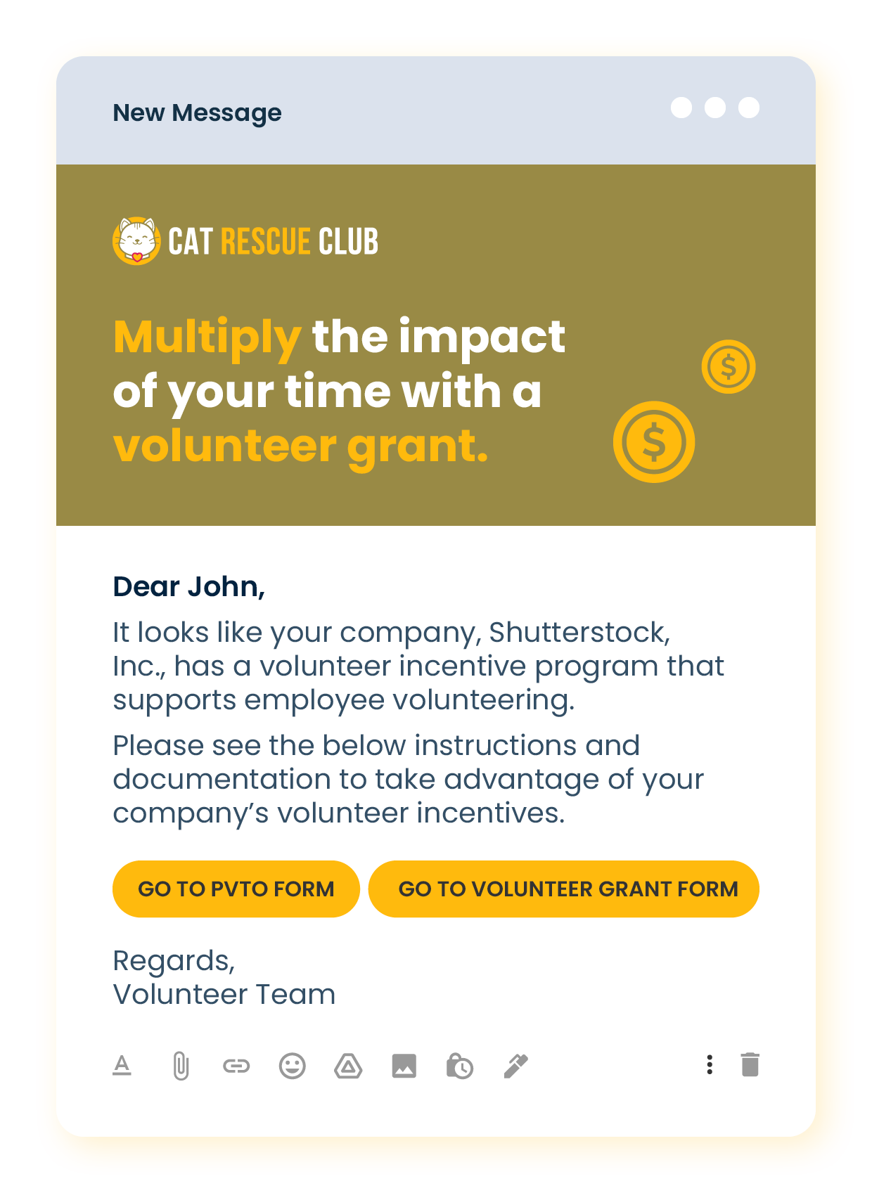 How to get corporate volunteers with an email like this