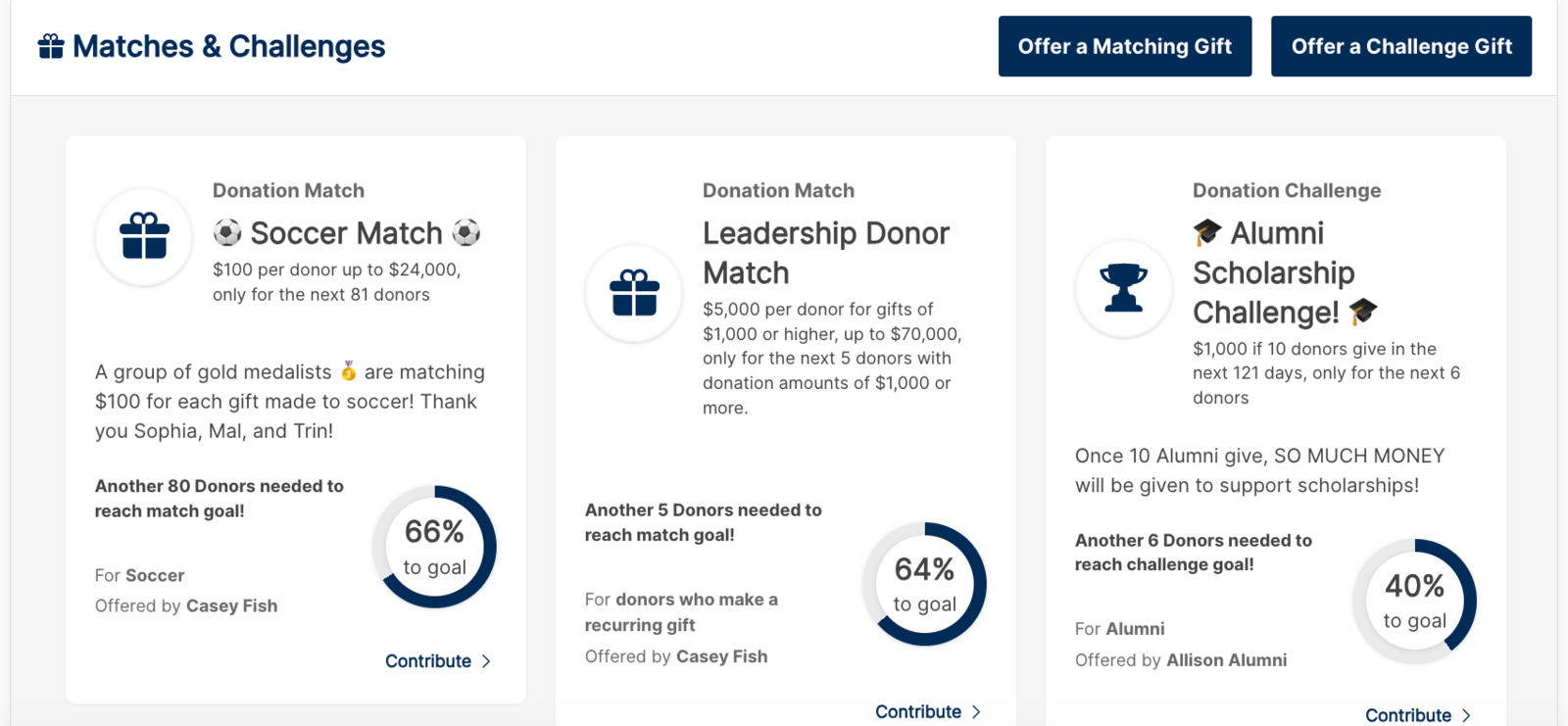 Types of fundraising matches: flexible matching campaigns