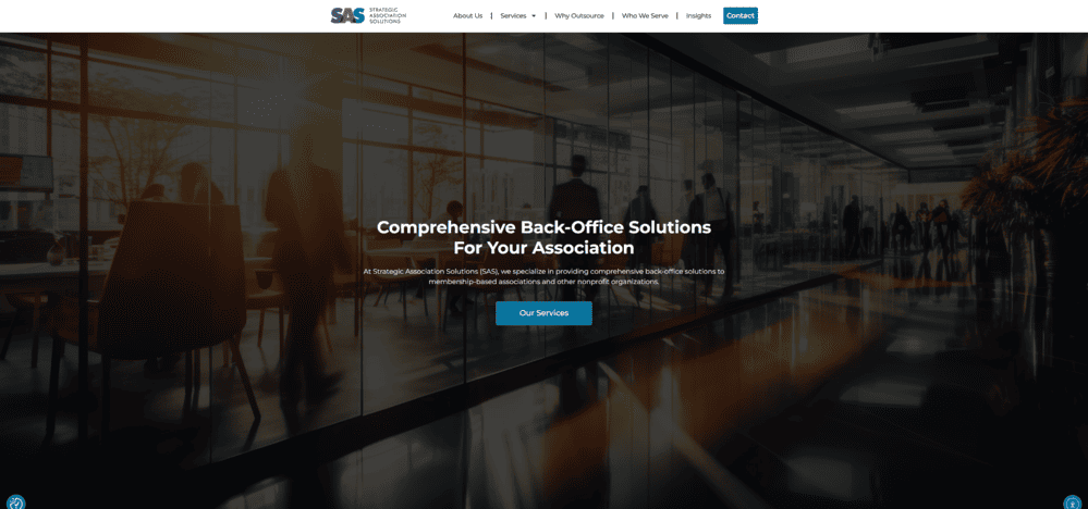 Screenshot of SAS' homepage