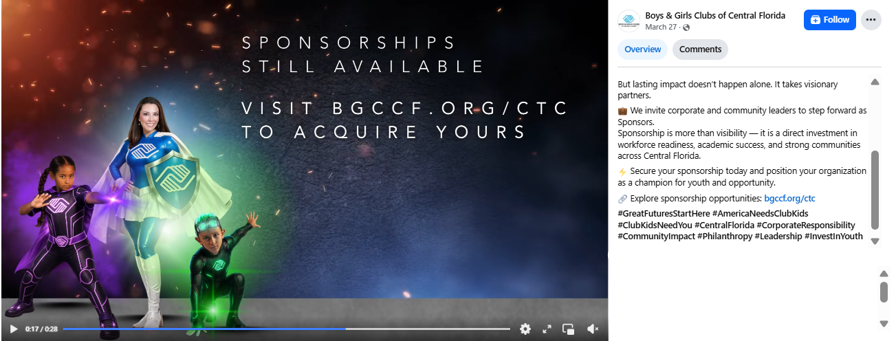 Corporate Sponsorship Web Pages Social Media Strategy