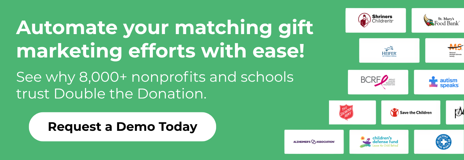 Make the most of your matching gift web page with Double the Donation.