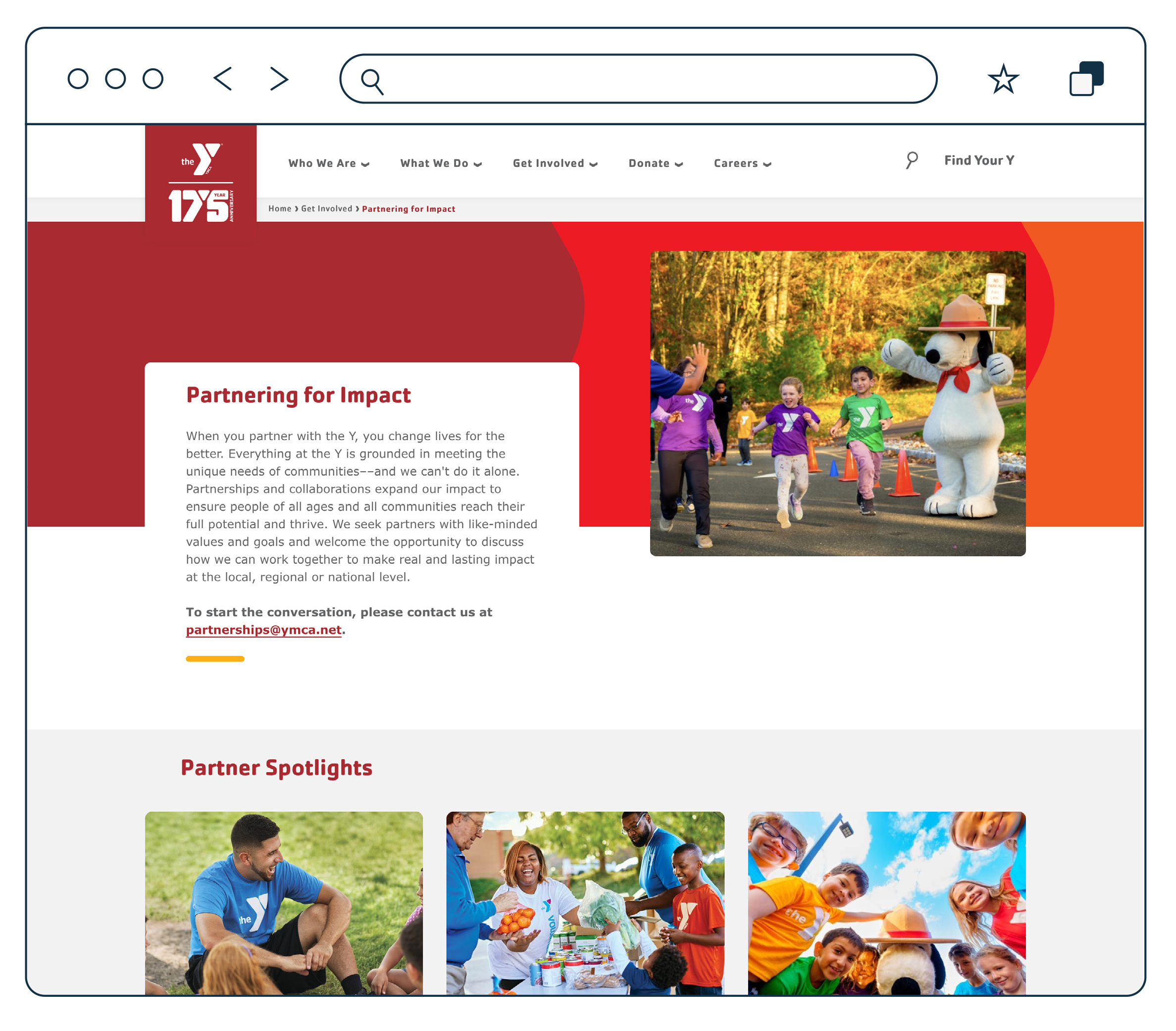 Sponsorship web page example