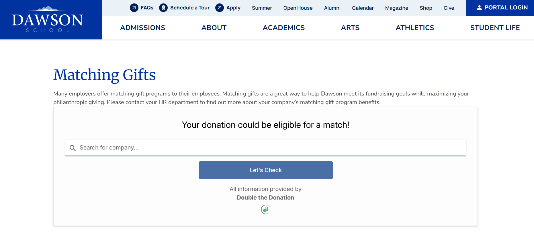 How Dawson School increased its matching gift ROI with a matching gift page