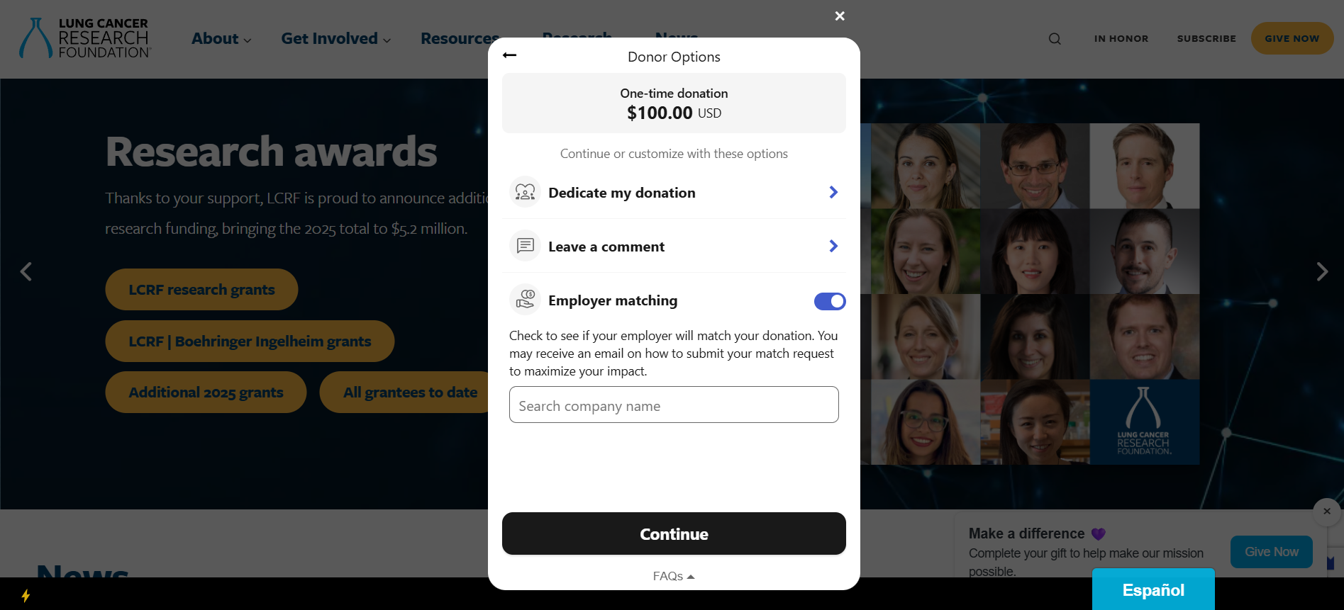 How LCRS uncovered more match-eligible dollars using their donation form