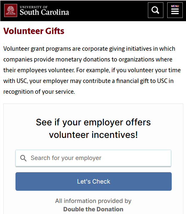 How the University of South Carolina maximizes success with their Double the Donation account for corporate volunteering
