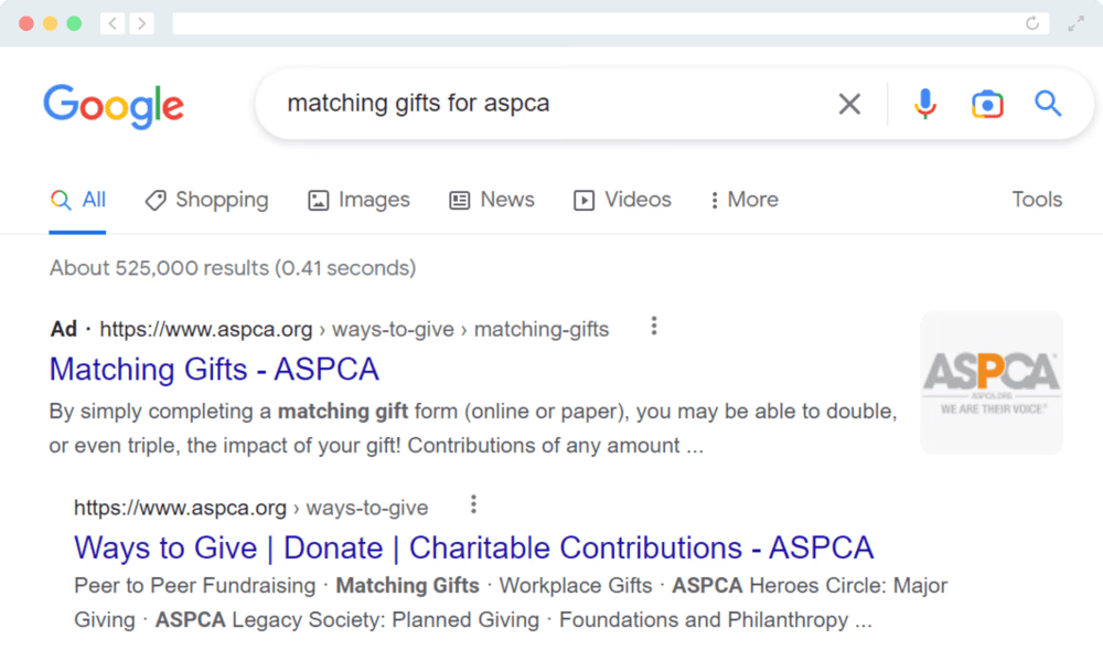 How to promote workplace giving on your website with the Google Ad Grant
