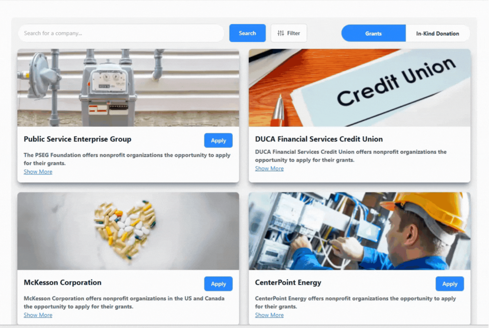 Double the Donation's sponsorships directory integrates with leading charity auction fundraising tools to simplify corporate sponsors identification. Double the Donation's sponsorships directory integrates with leading charity auction fundraising tools to simplify corporate sponsors identification.