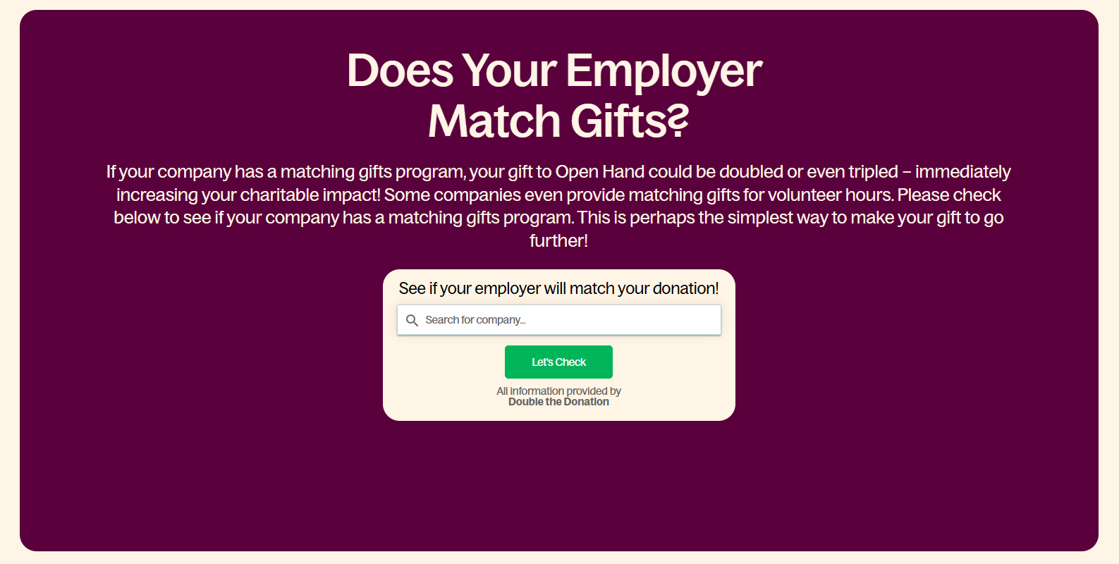 Open Hand Atlanta is an Atlanta-based nonprofit that is doing workplace fundraising well.