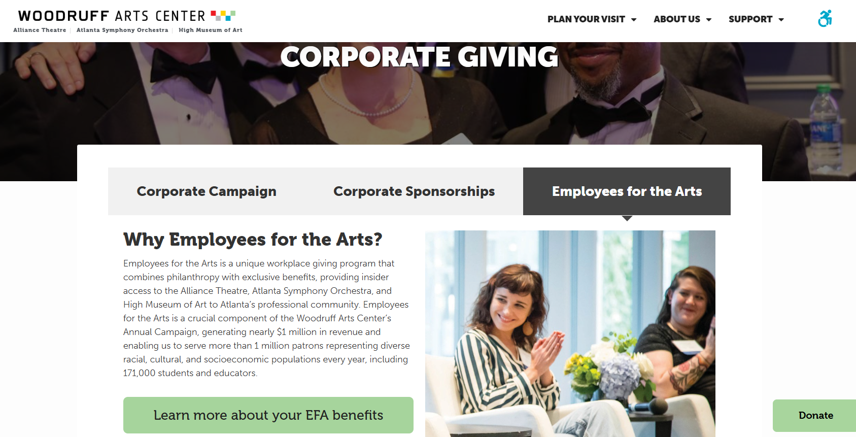 Woodruff Arts Center is an Atlanta-based nonprofit that is doing workplace fundraising well.