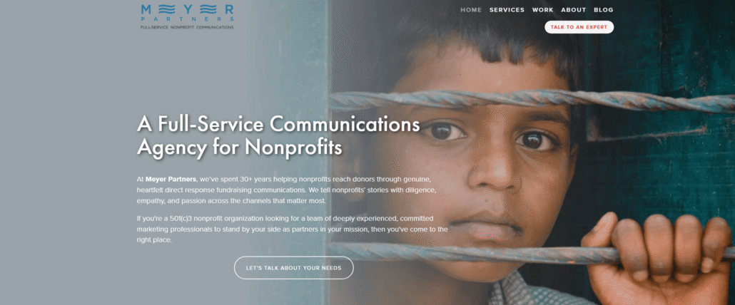 Top Fundraising Consultants_MP Screenshot of the Meyer Partners website