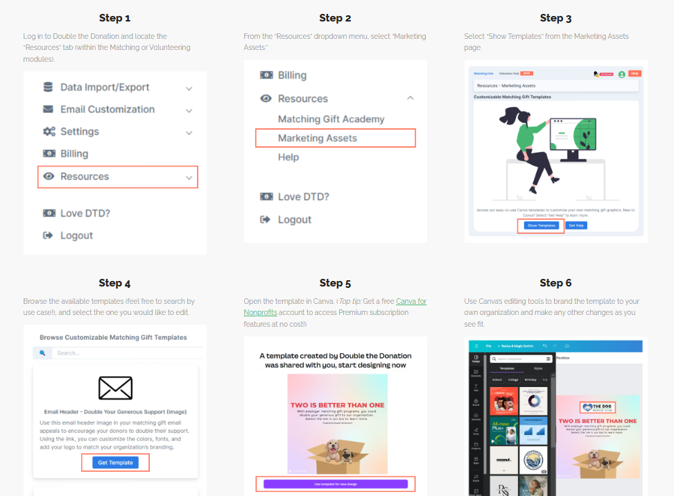 Market workplace giving on social media with Double the Donation's pre-made templates.